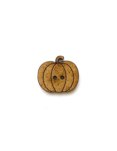 Botón de madera con forma de Calabaza , botón decorativo para coser.