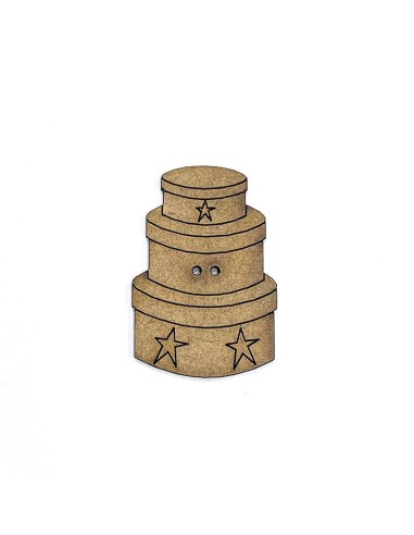 Botón de madera con forma de Cajas amontonadas  - TORATORE